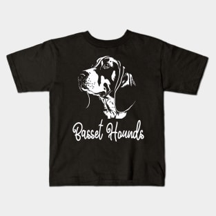 Droopy Delight Basset Chic Stylish Tee for Canine Admirers Kids T-Shirt